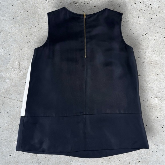 Kate Spade Jewell Gold Embellished Tank Black And White‎ Blouse Sz 2 - Picture 4 of 6